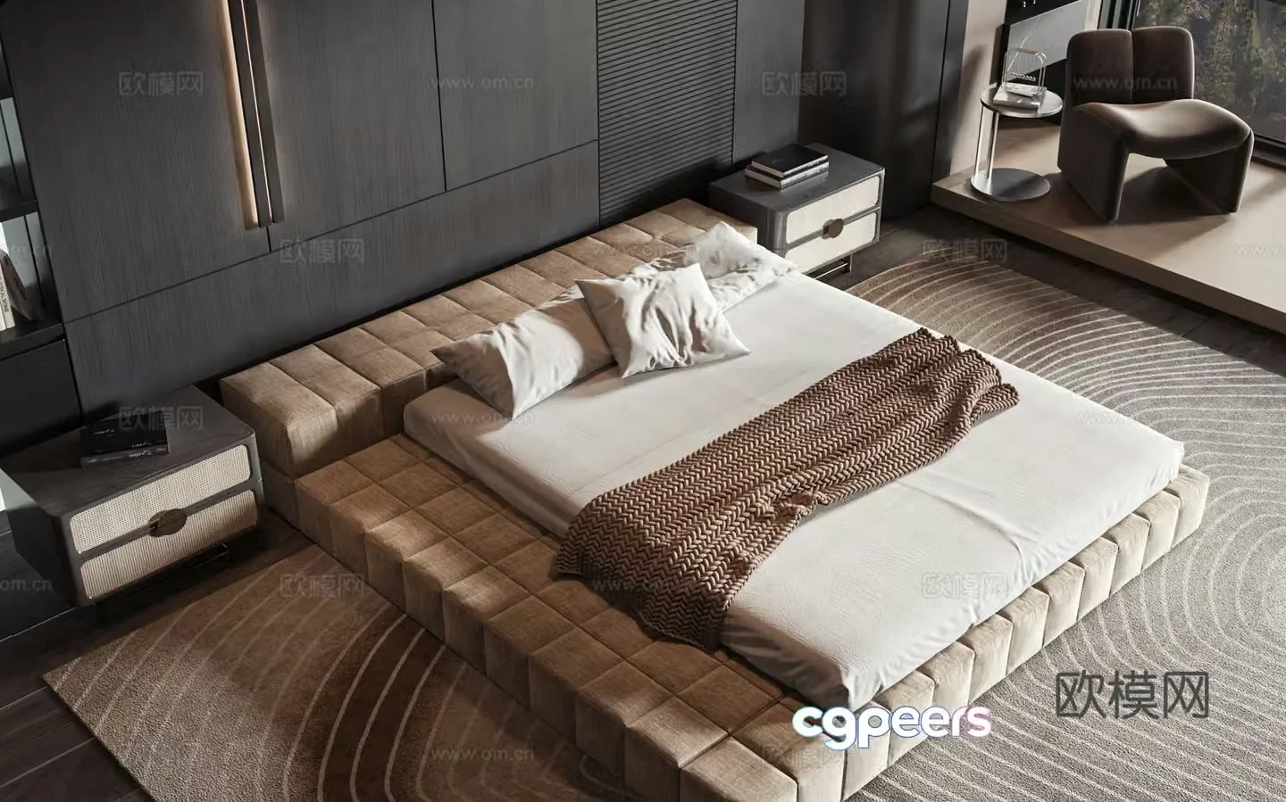 Modern style product bed 3d model