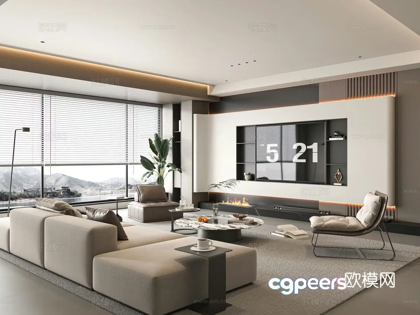Modern living room 3d model