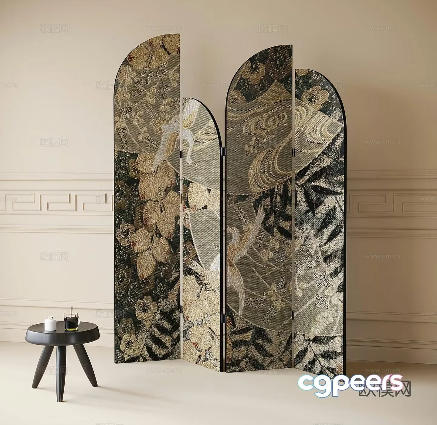 French folding screen 3d model