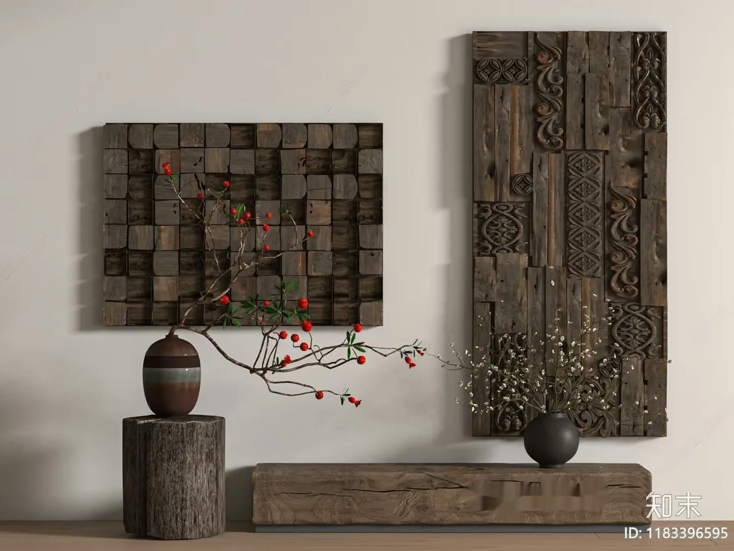Modern Rustic Home Decor 3D Model – 10585 – VRAY Render