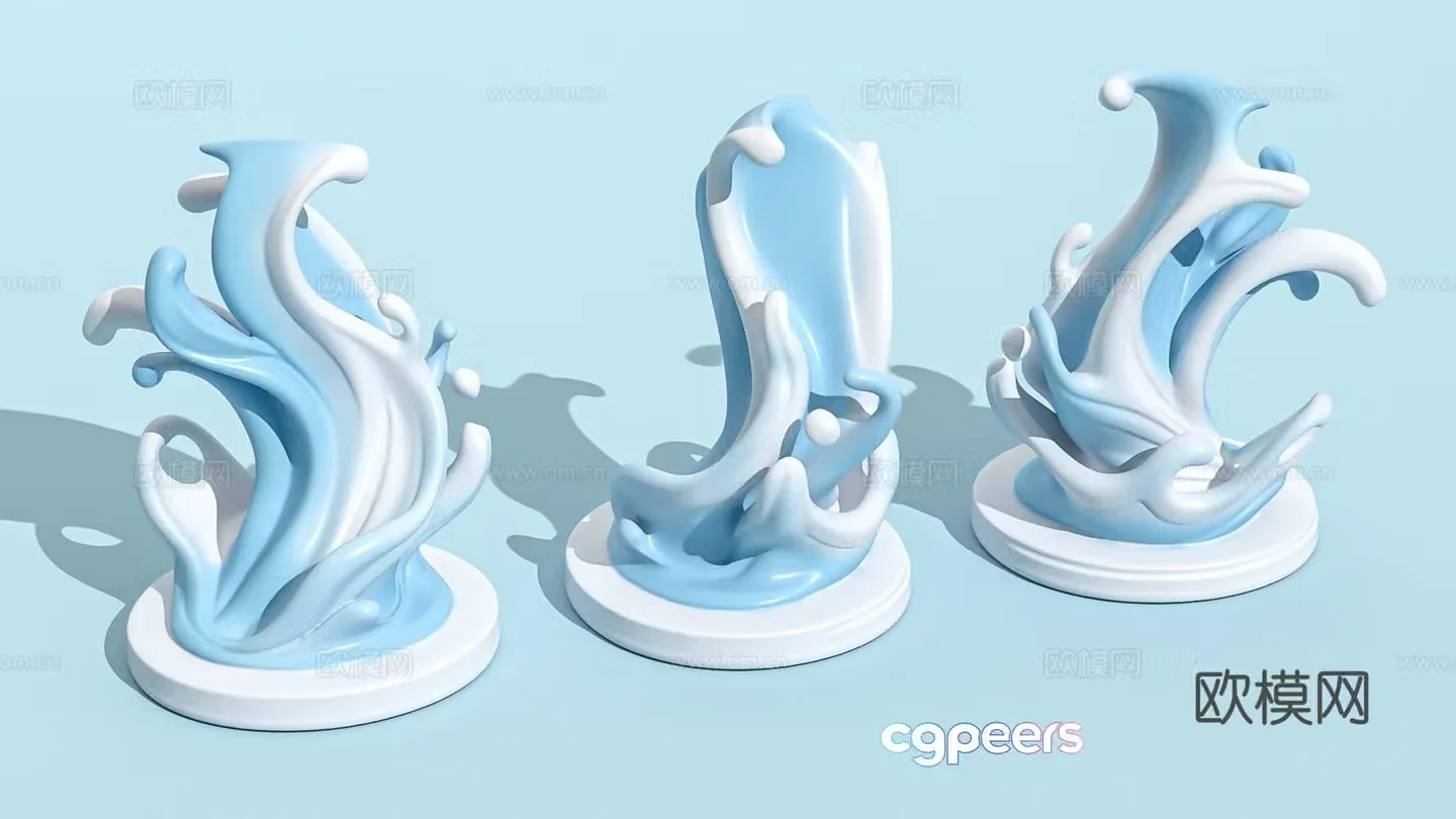 Water Spray Art Installation Ornament Sculpture 3D Model