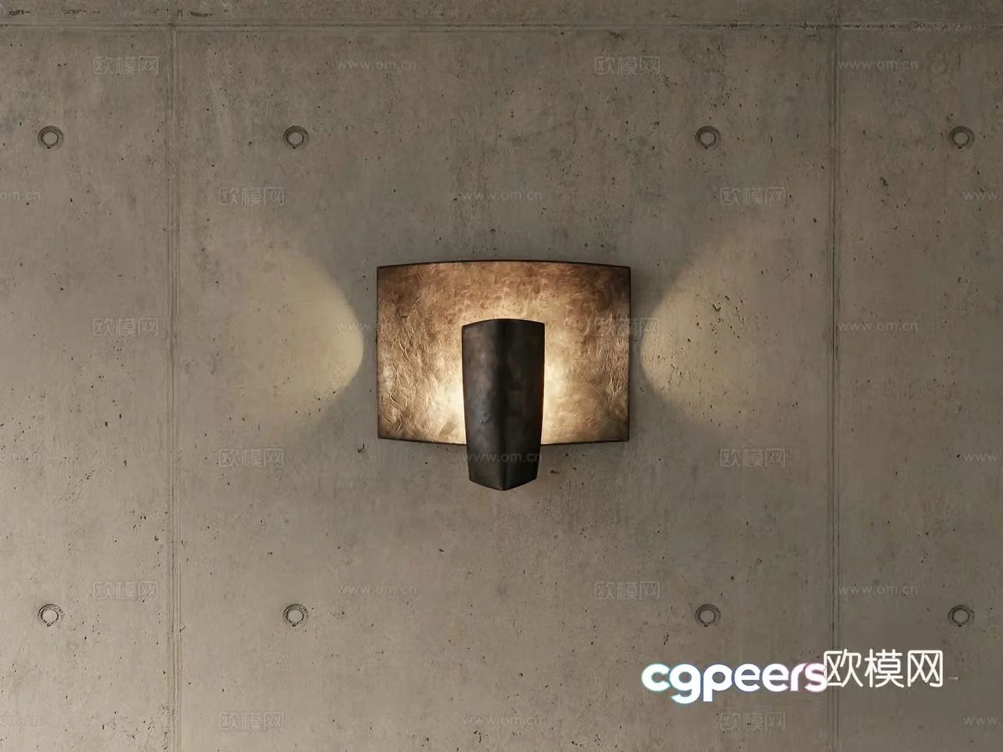 Retro medieval metal wall lamp 3d model