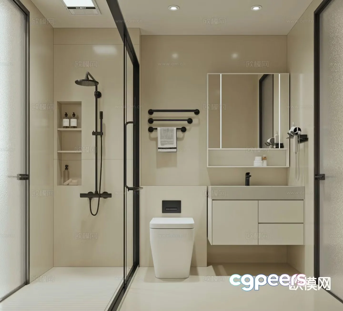 Modern bathroom bathroom 3d model