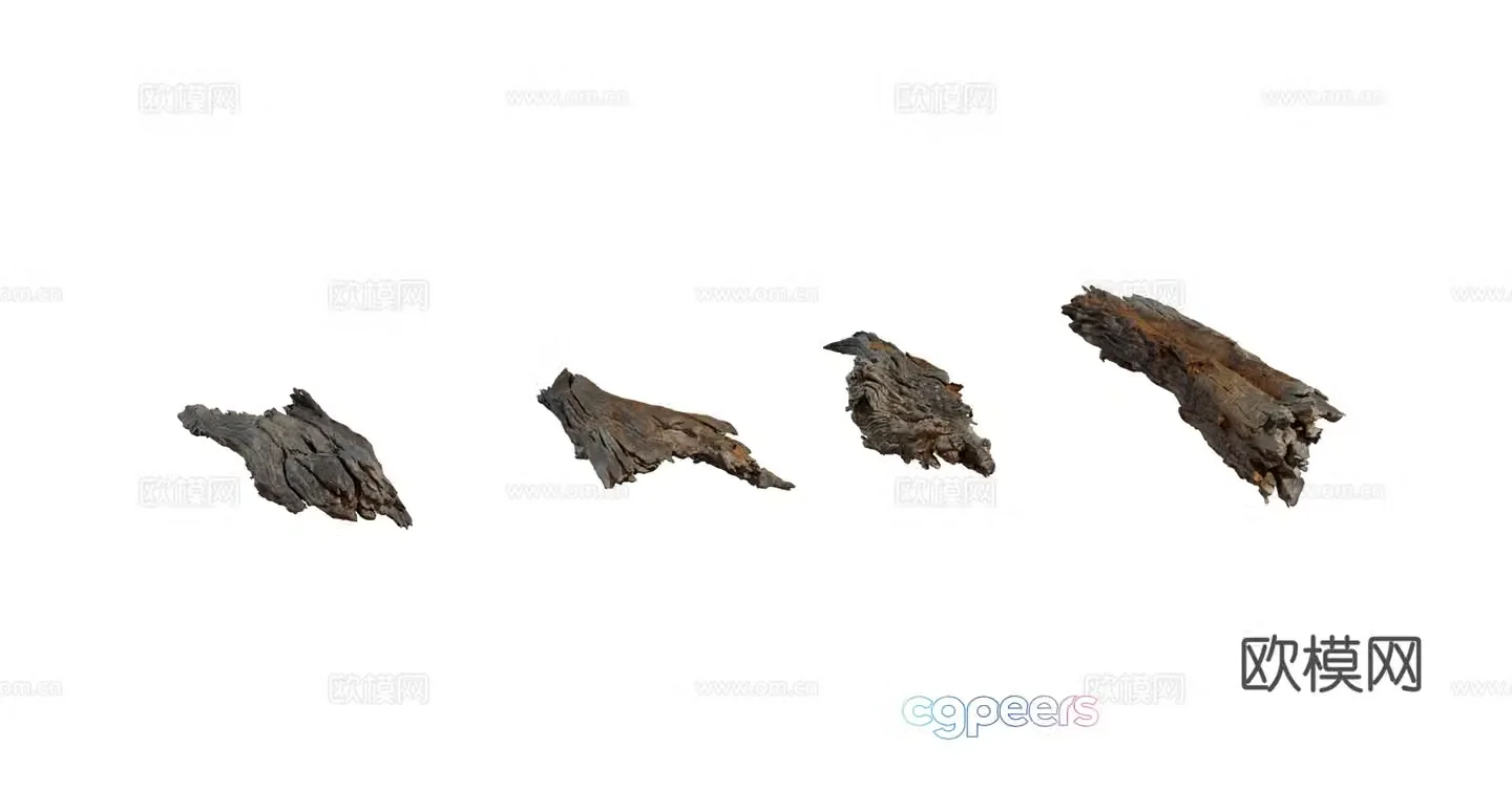 Modern tree withered dry wood dead wood rotten wood combination 3d model