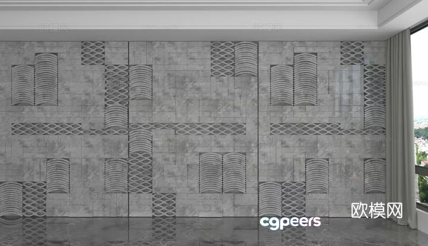 Modern background wall 3d model