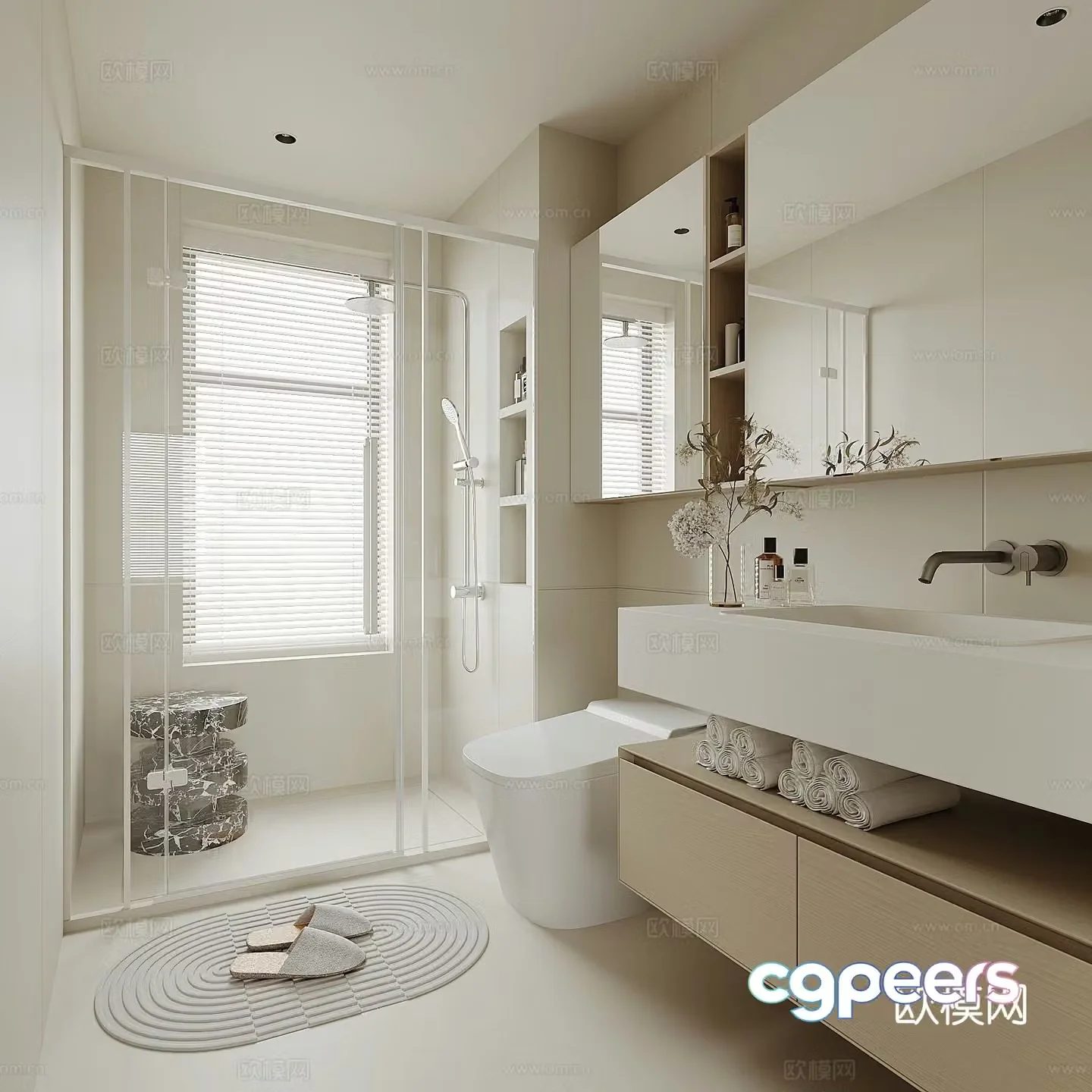 Modern bathroom bathroom 3d model