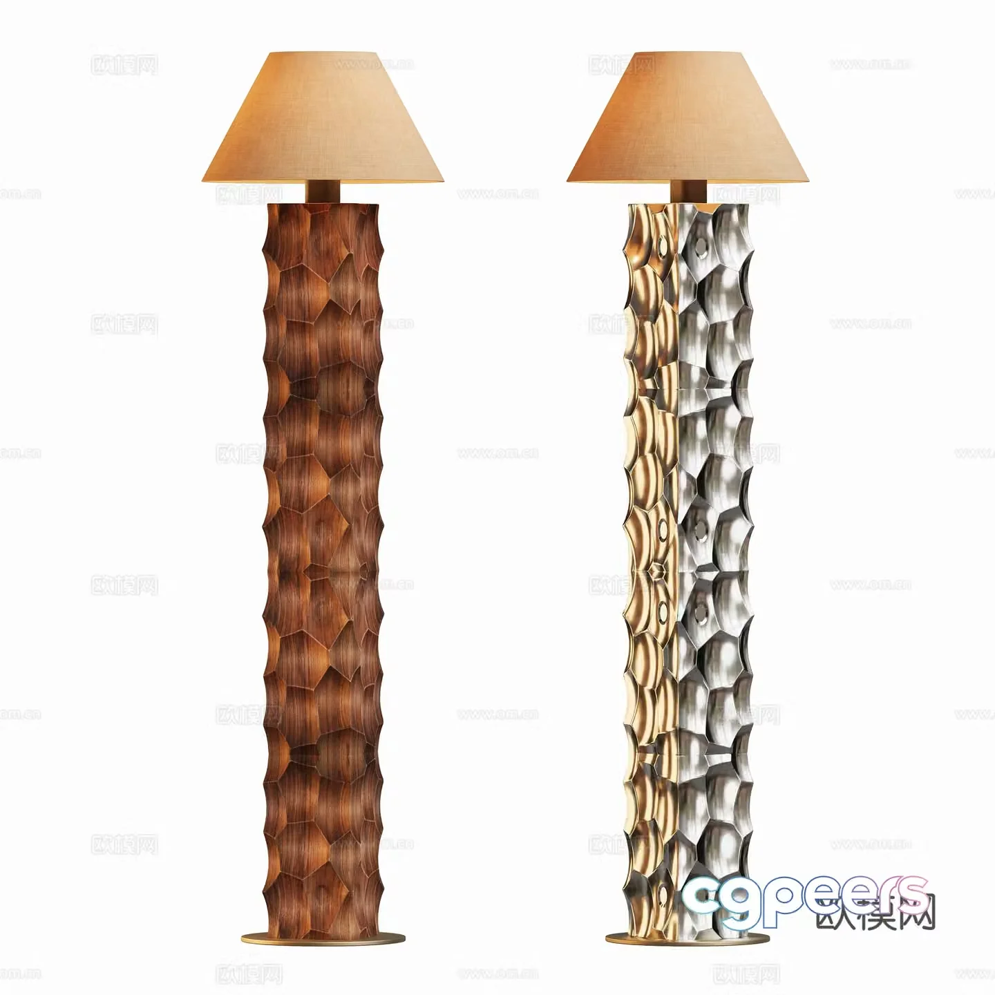 Modern metal light luxury floor lamp 3d model
