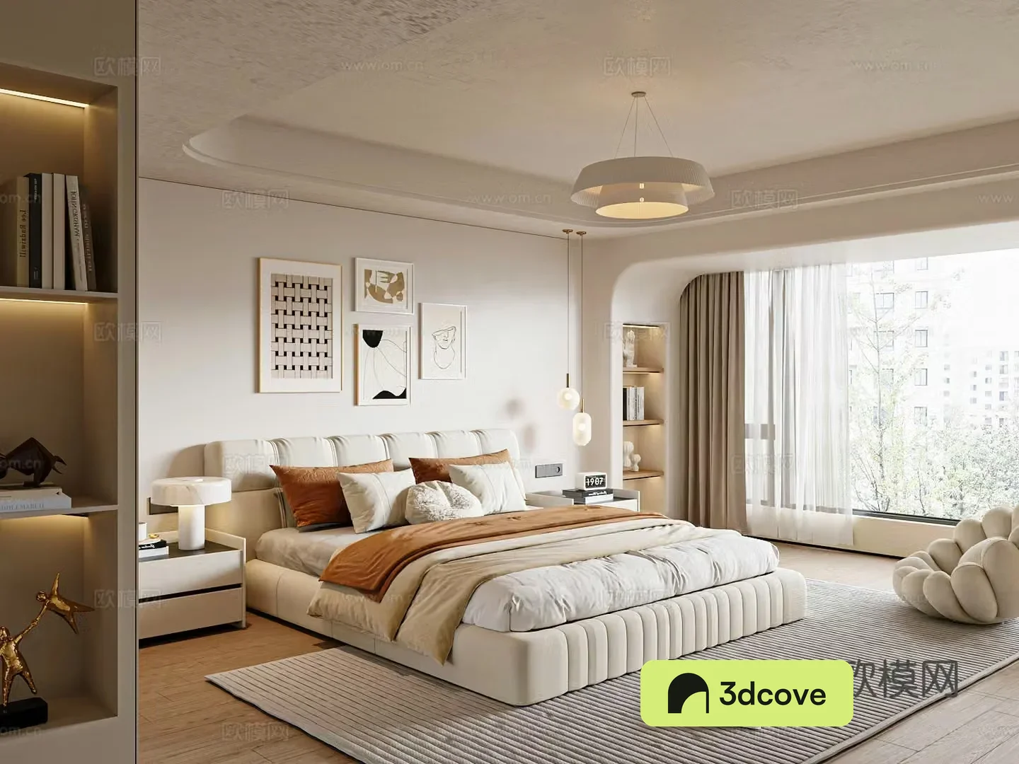 Modern creamy bedroom
