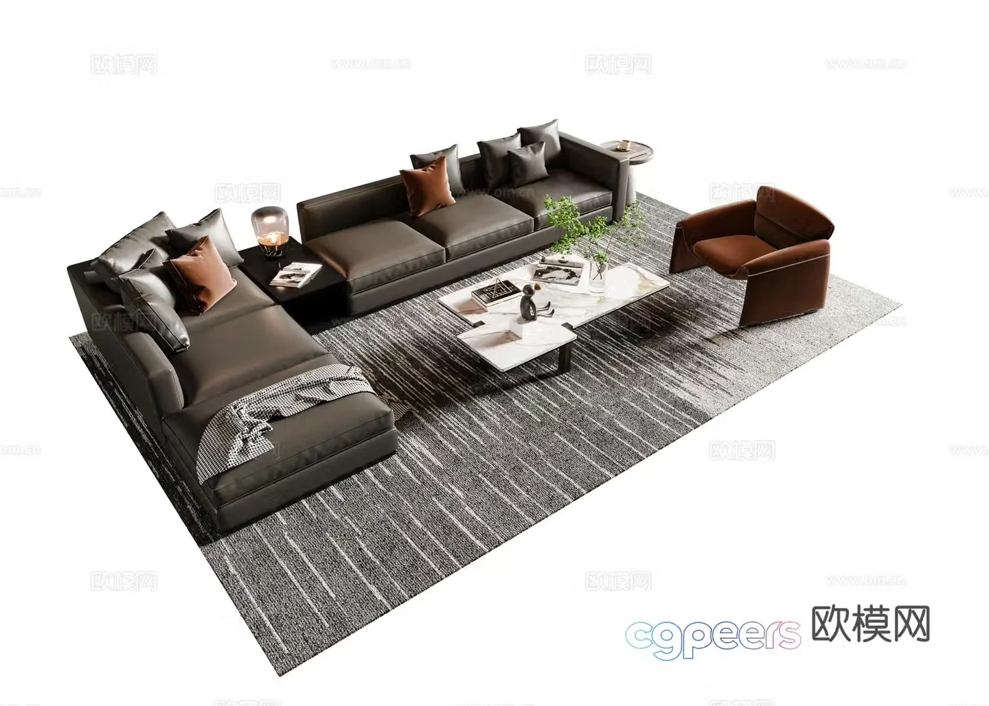 Italian sectional sofa 3d model