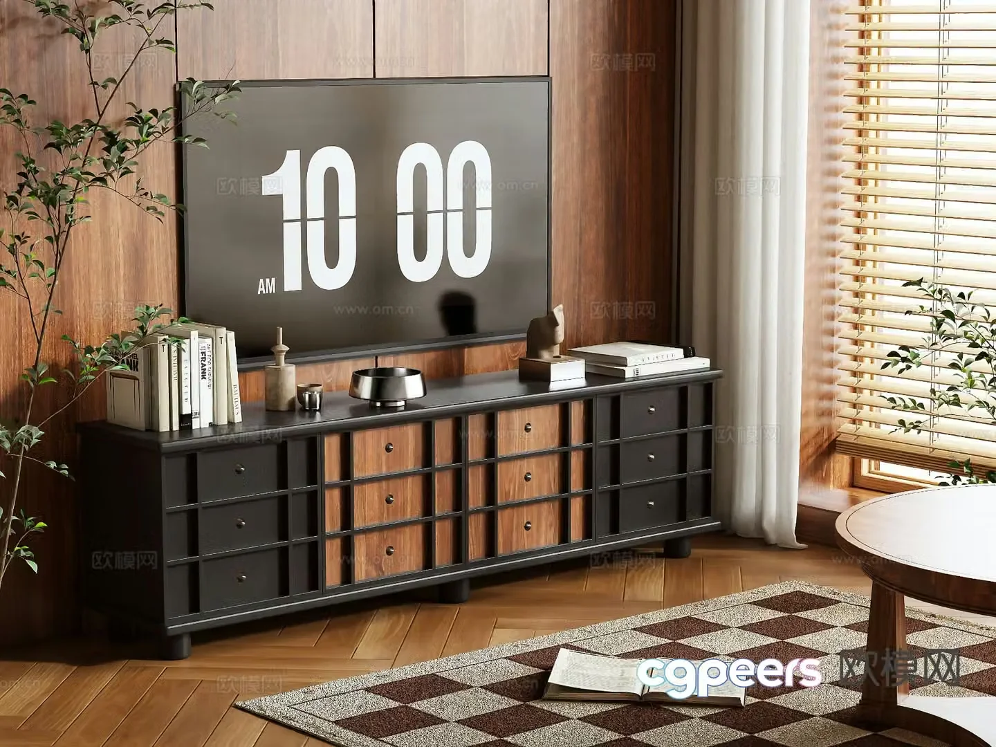 Medieval style TV cabinet 3D model