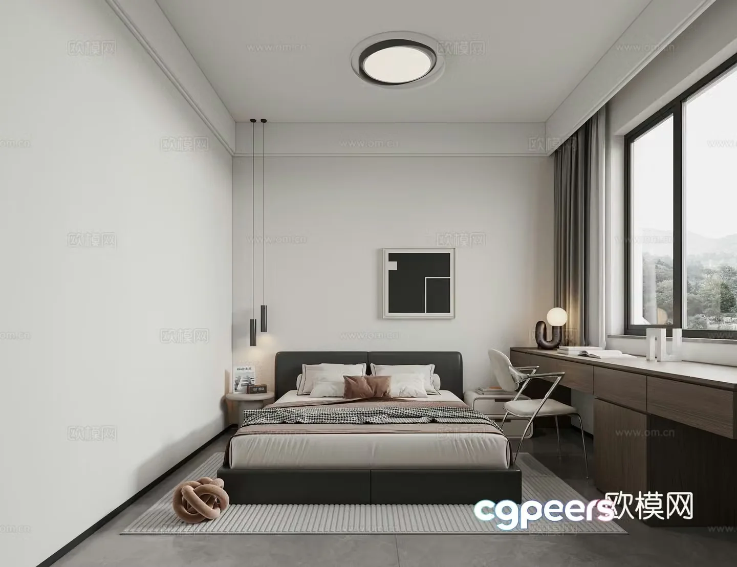 Modern minimalist Italian bedroom 3d model