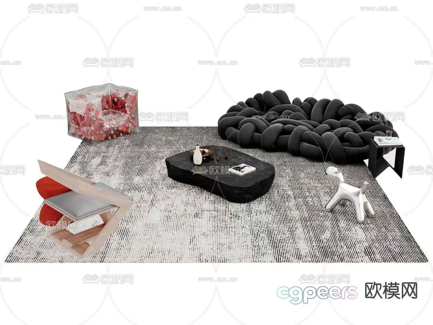 python sofa modular sofa 3d model
