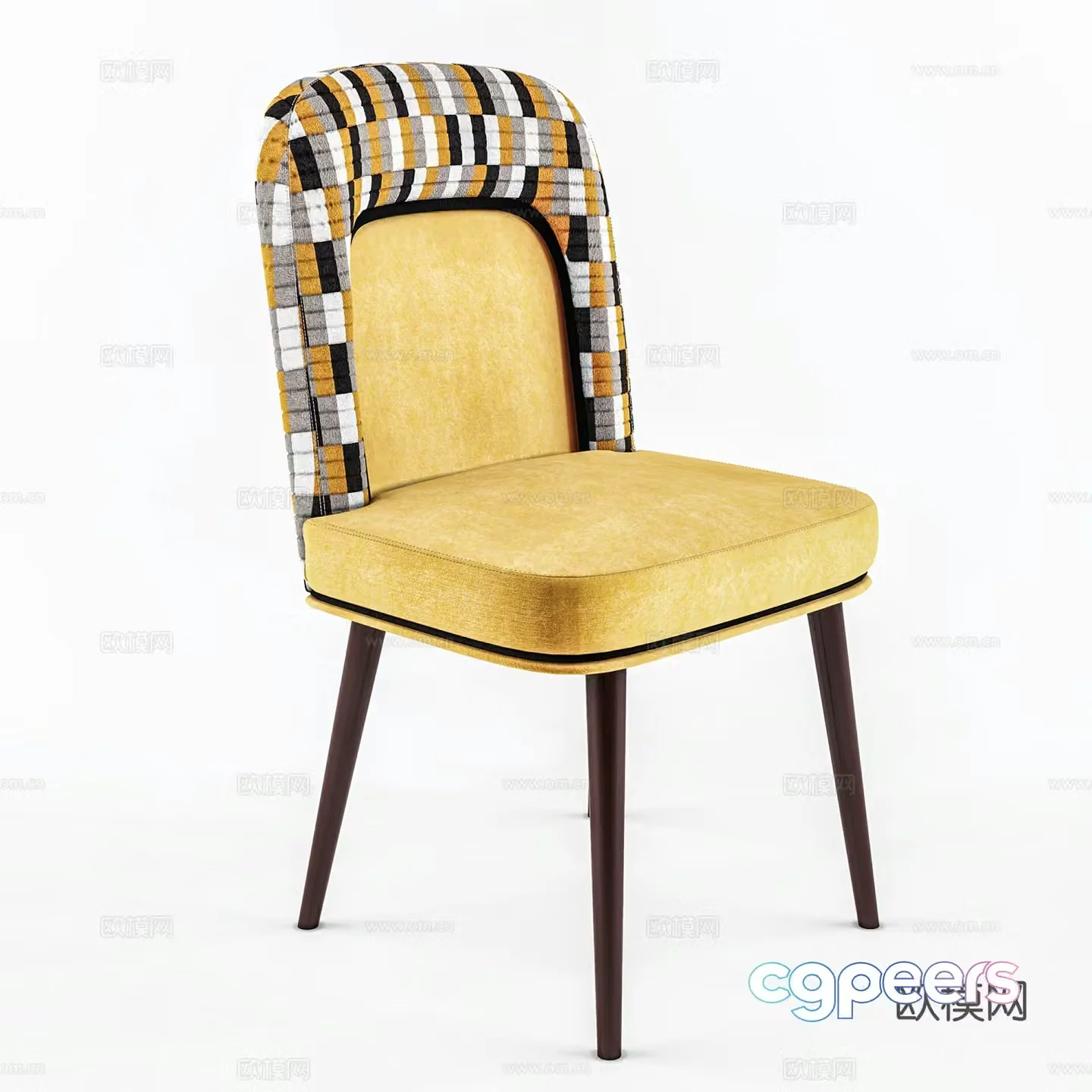 Modern leisure chair cloth chair book chair single chair 3d model