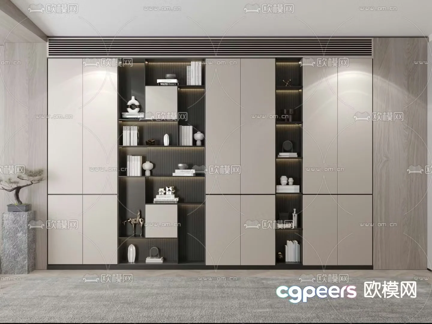 Modern decorative cabinet shelf 3d model