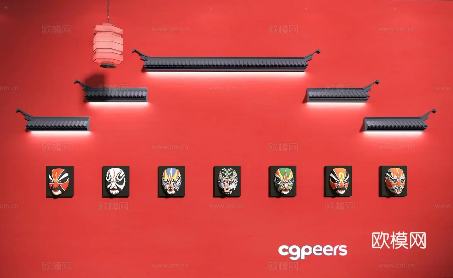 Sichuan restaurant decoration background wall Restaurant culture wall Sichuan restaurant culture Chinese restaurant wall decoration 3D model