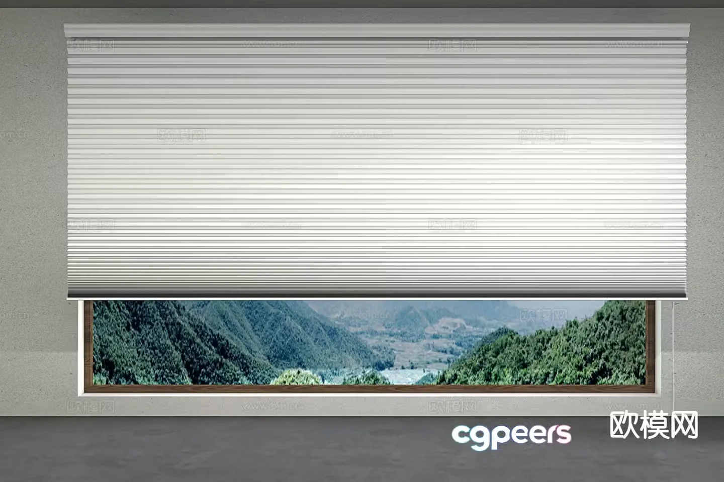 modern curtains venetian blinds 3d model