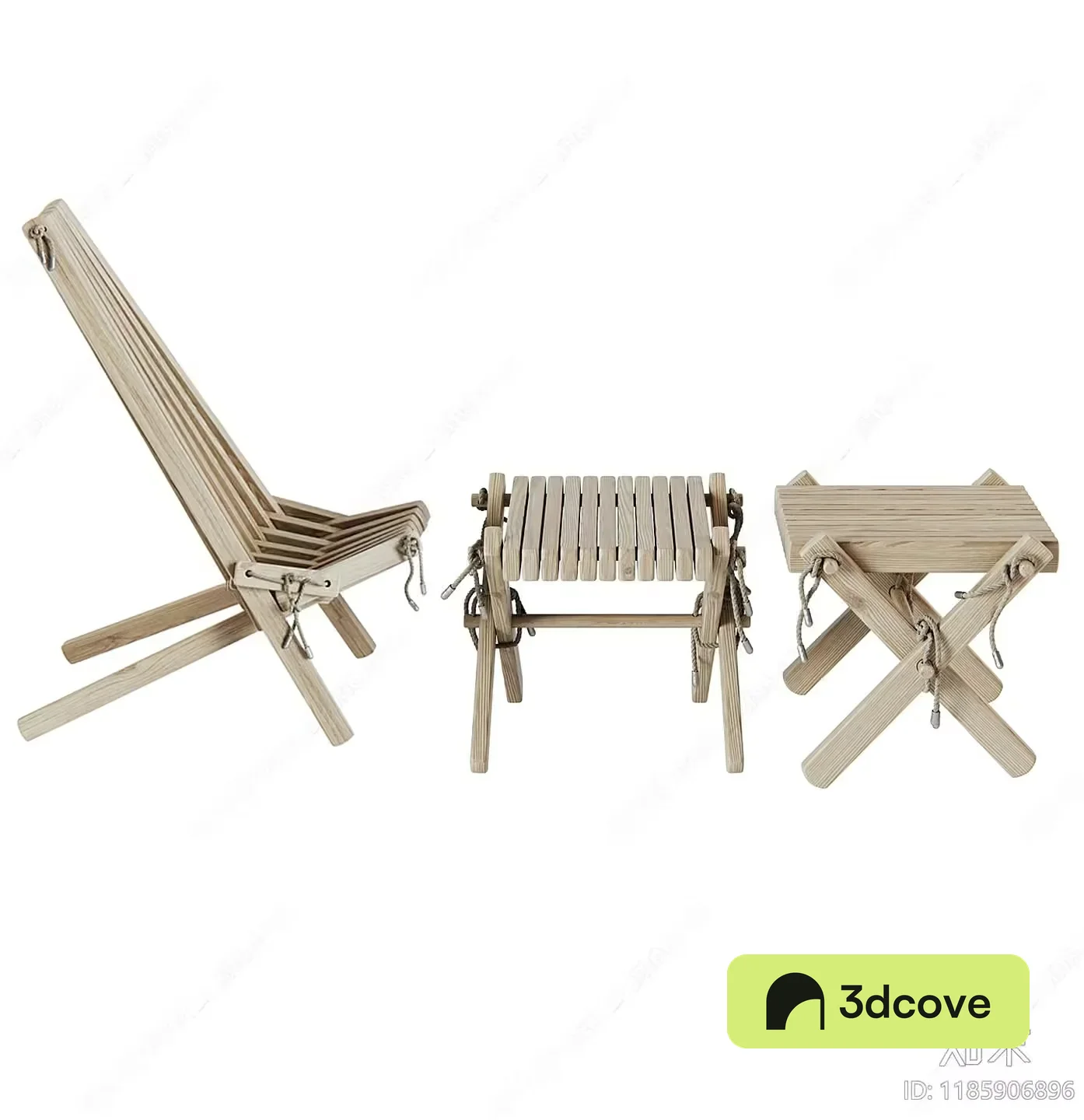 Wooden Folding Chair Set