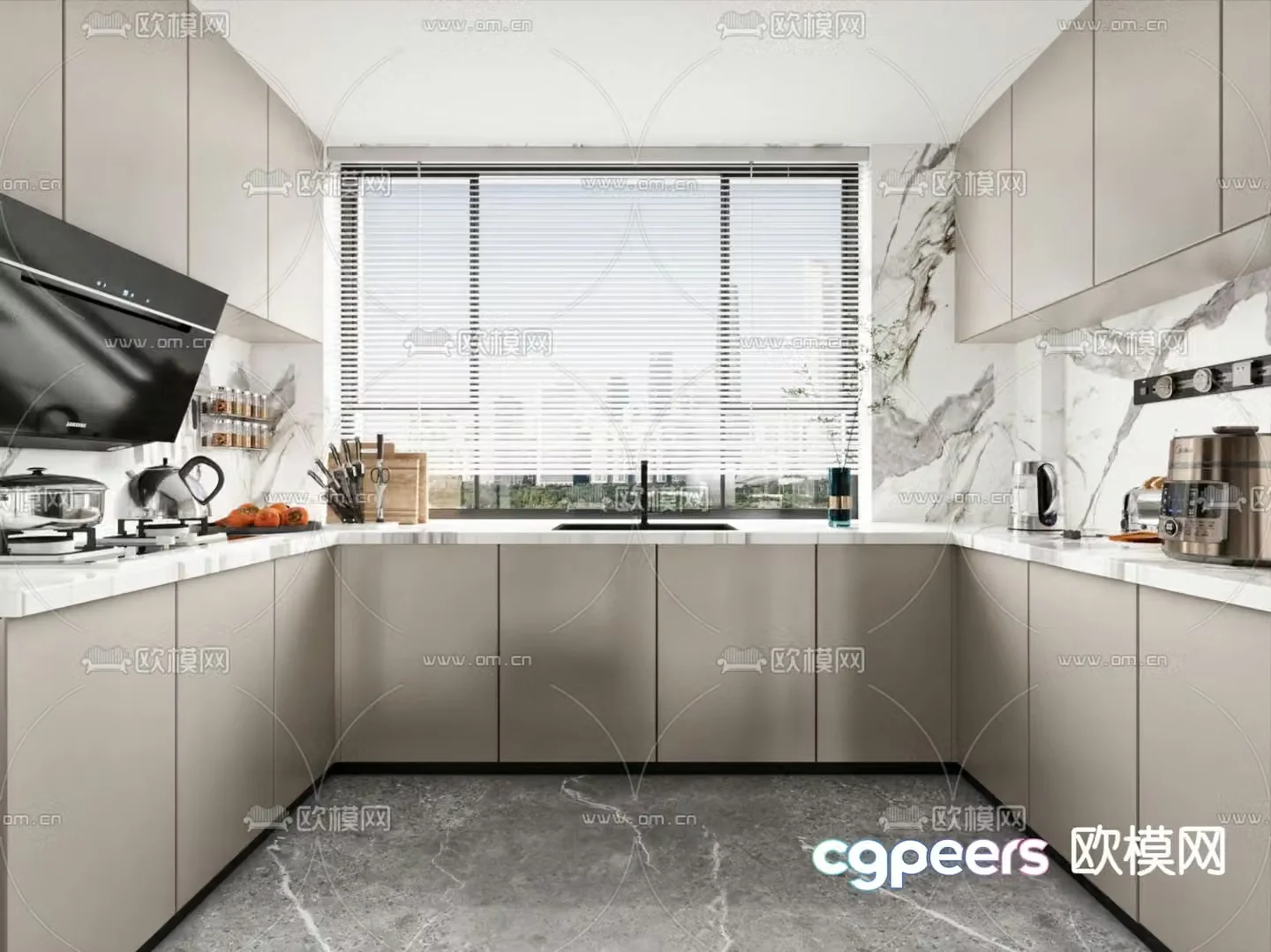Modern kitchen cabinet 3d model