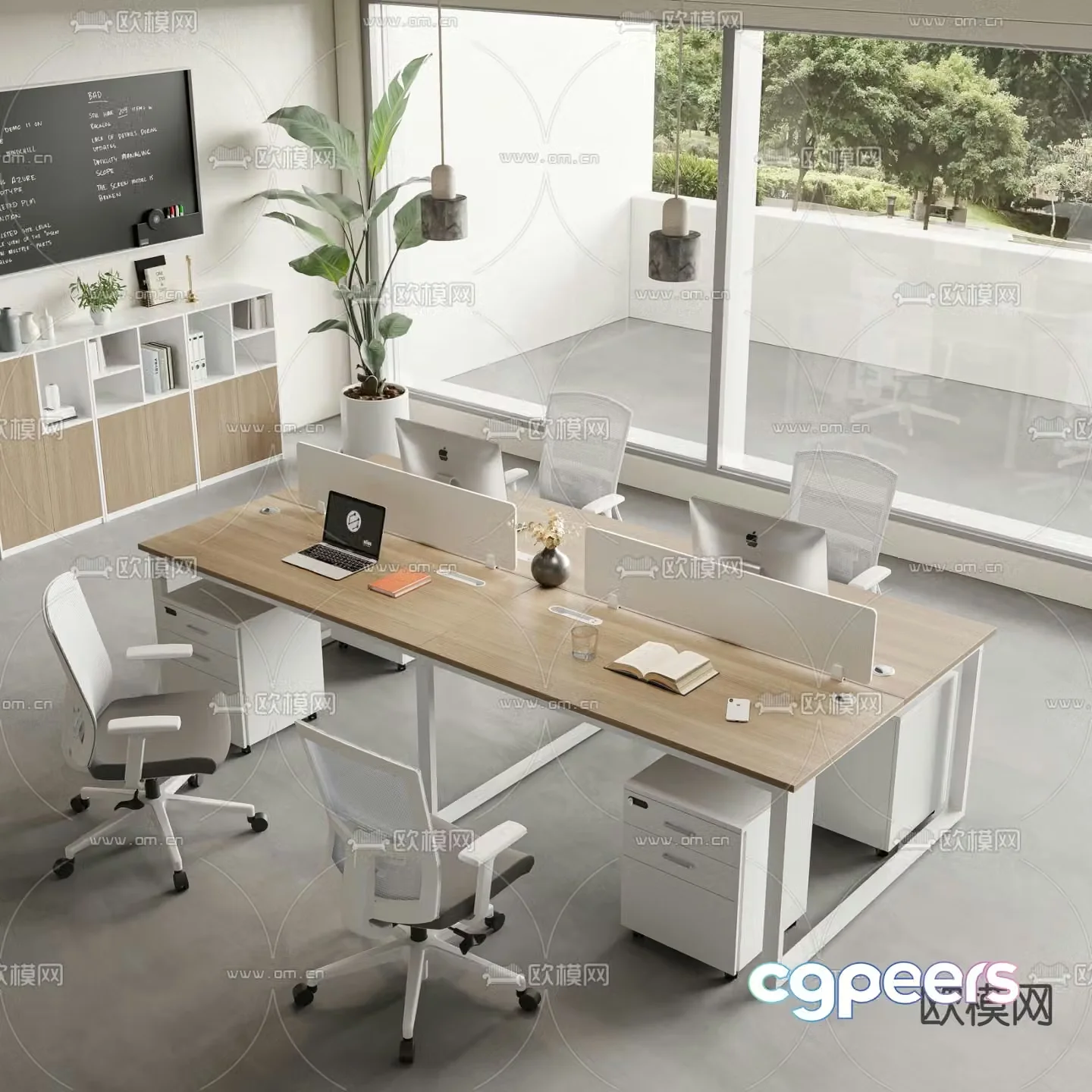 Card space desk workstation 3D model