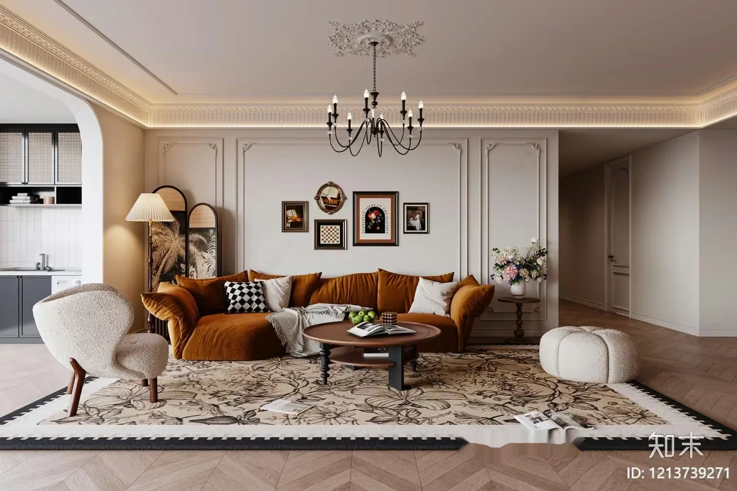 Modern Living Room 3D Model – 9547 – VRAY Render