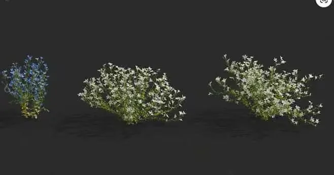 A Cluster Of Flowers 3D Model – 9278 – VRAY Render