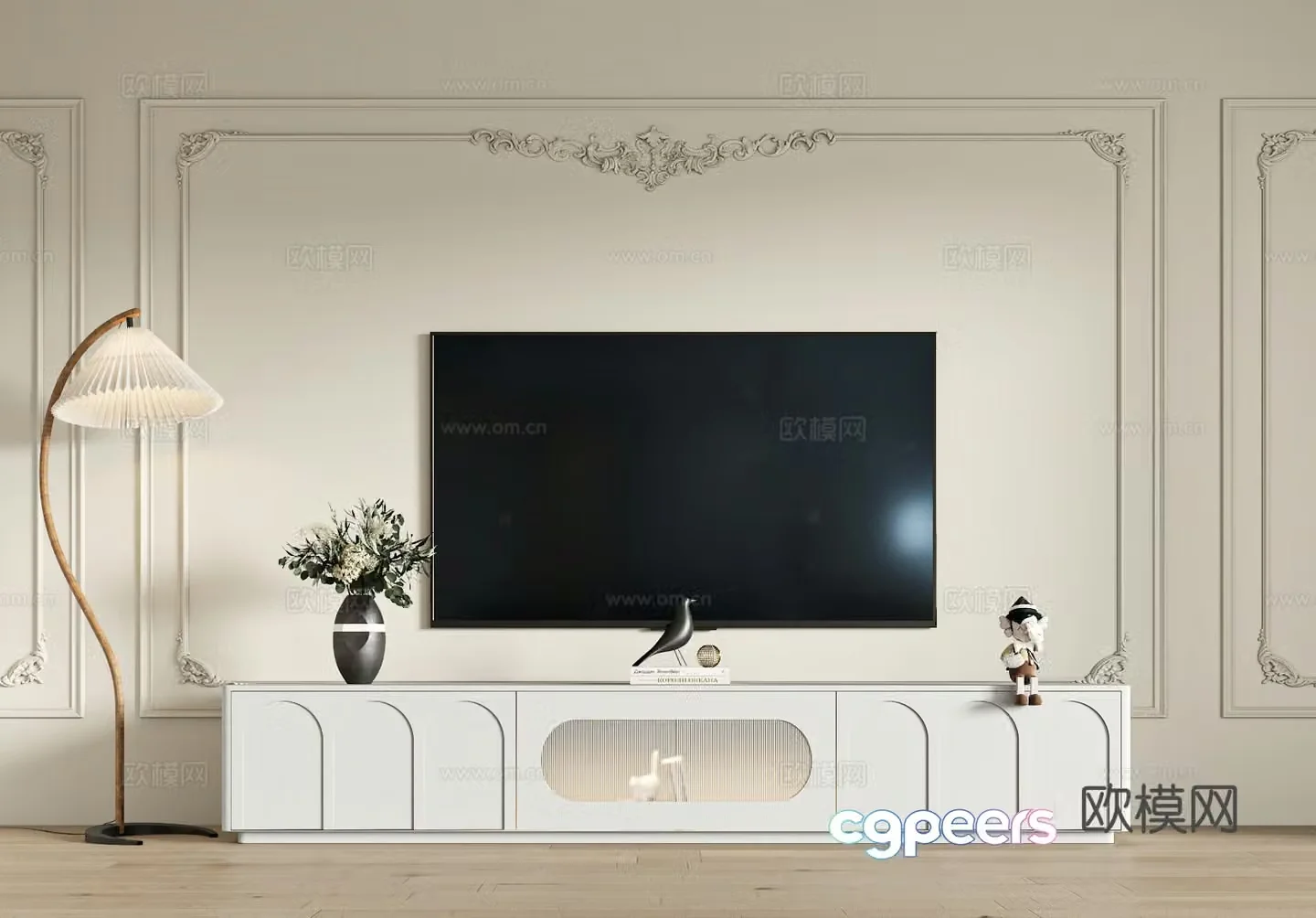 French TV cabinet 3d model