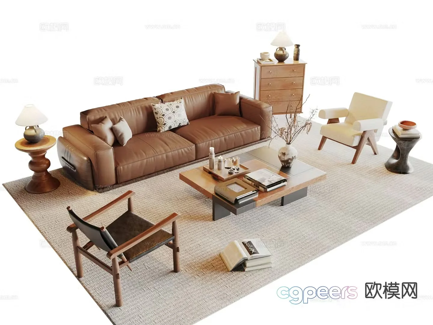 Medieval style modular sofa 3D model