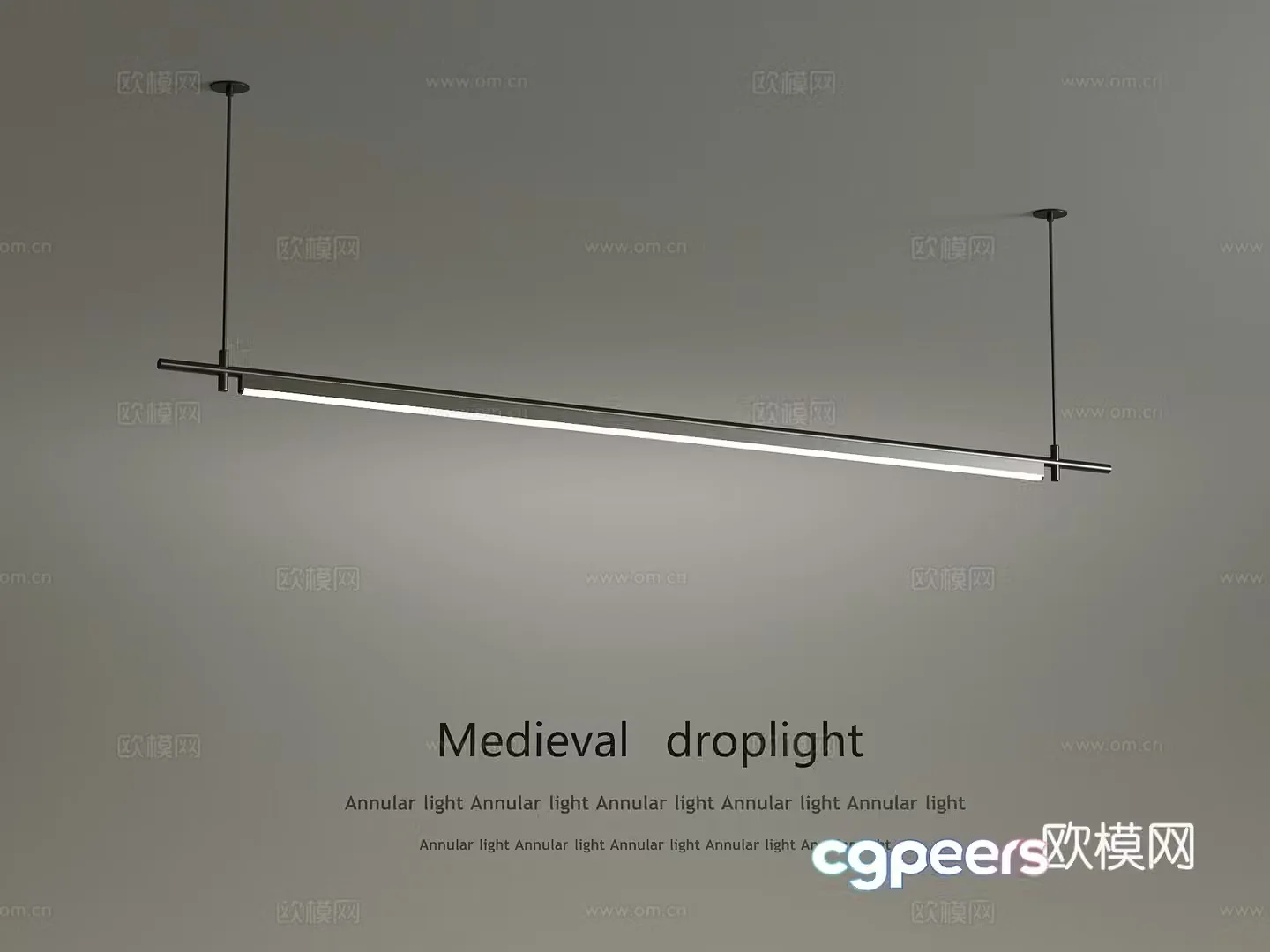 Modern Chandeliers Long Strip Chandeliers Simple Chandeliers 3D Model