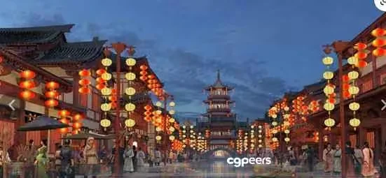 Asian Street Decor 3D Model – 6616 – VRAY Render