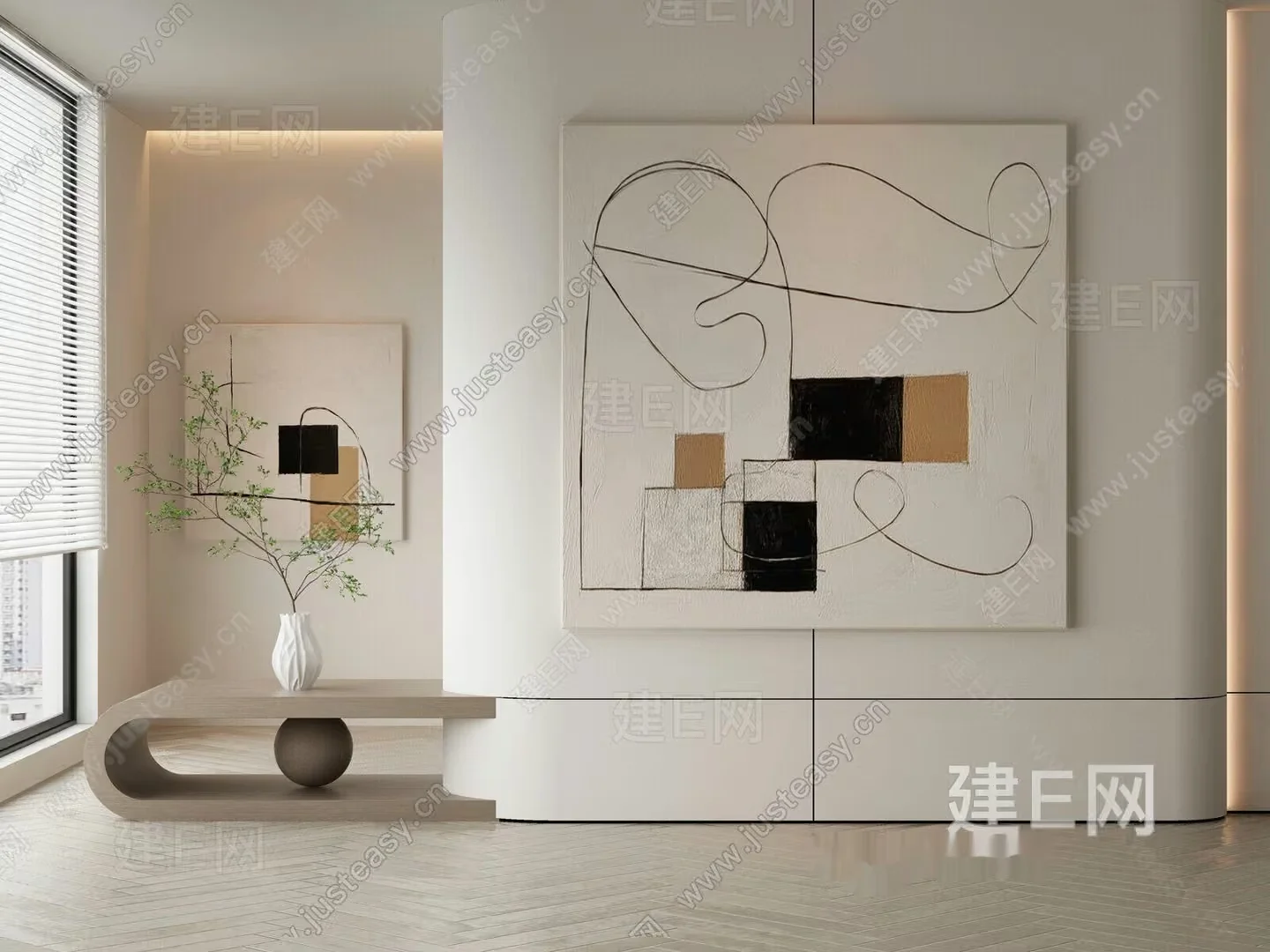 Modern Abstract Art Piece 3D Model – 14053 – VRAY Render