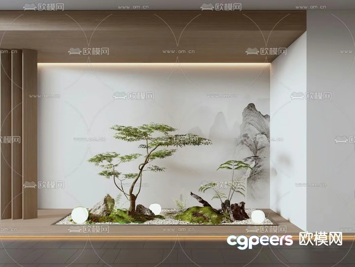 Indoor landscaping plant pile 3d model