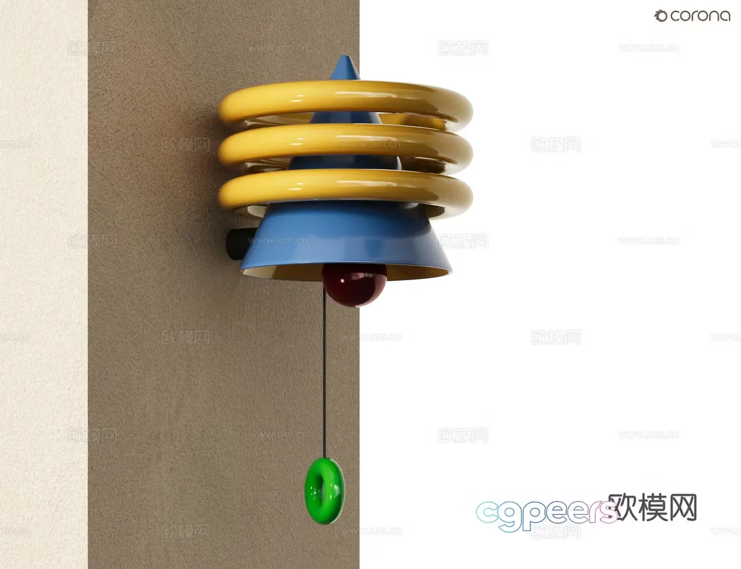 Memphis style wall lamp bedside wall lamp 3d model