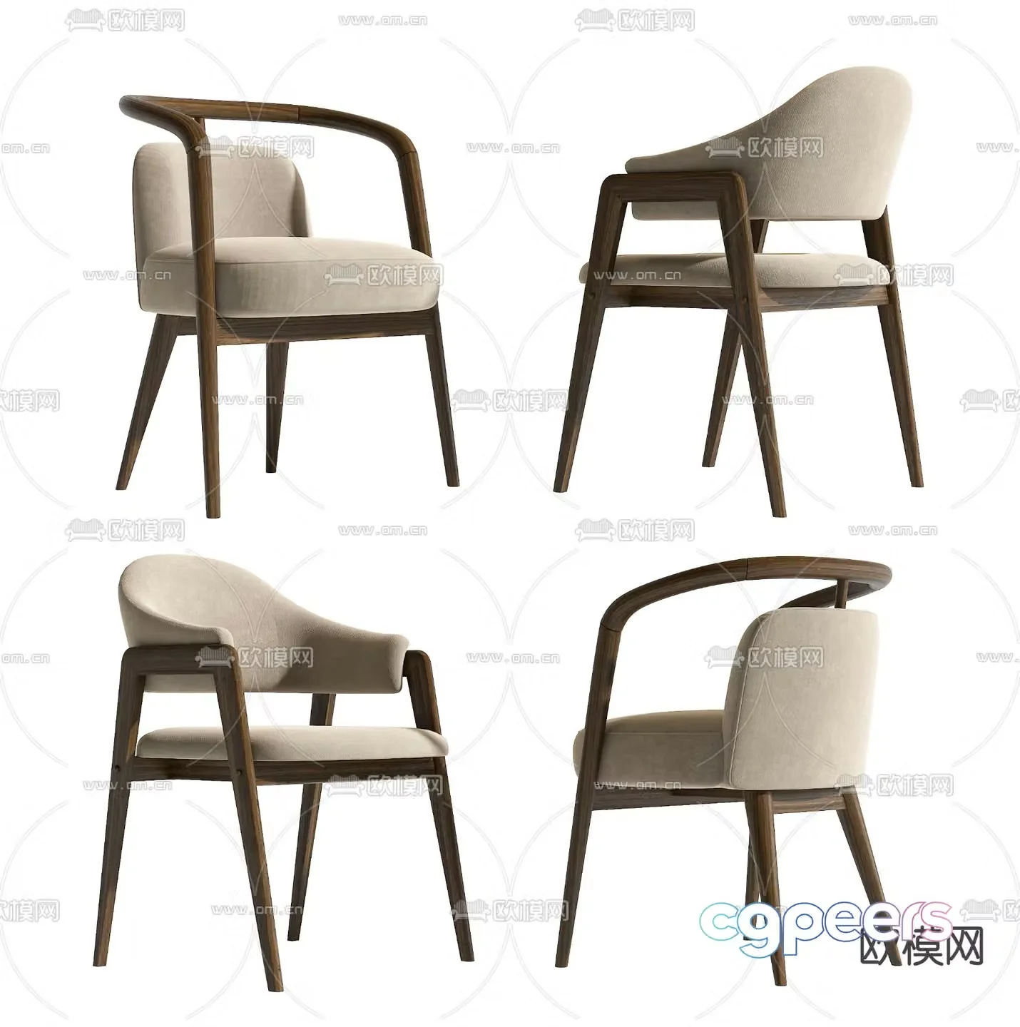 Wabi-sabi chair dining chair 3d model