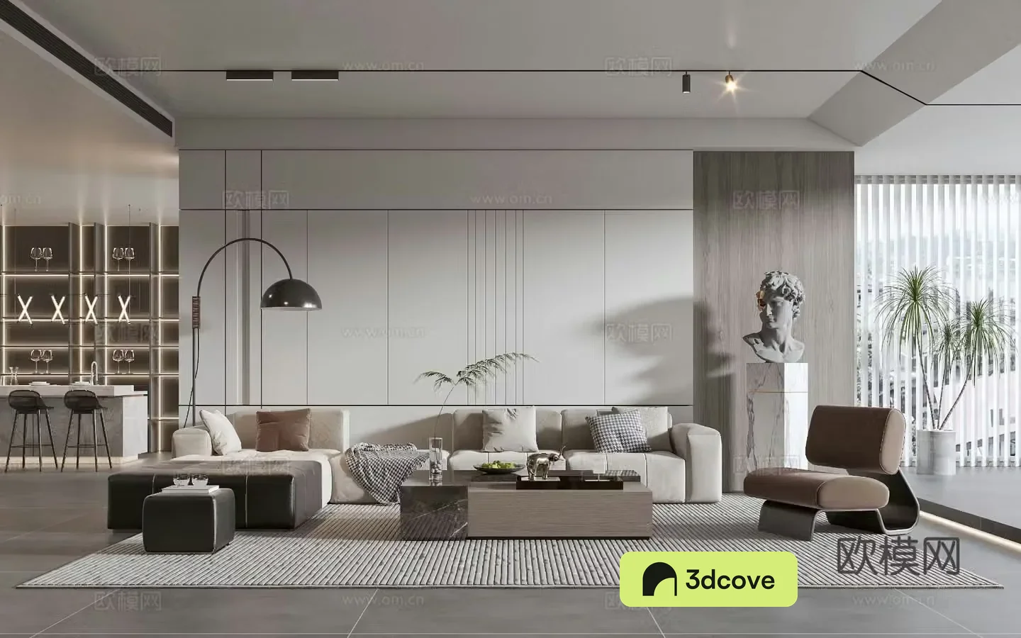 Modern living room modern sofa coffee table combination modern background wall