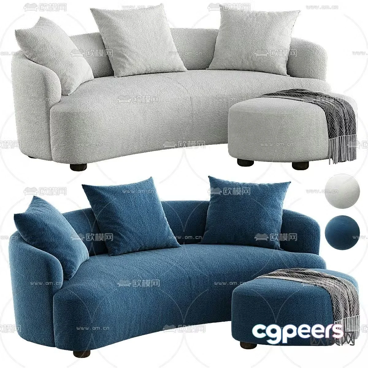 Special shaped sofa curved sofa 3d model