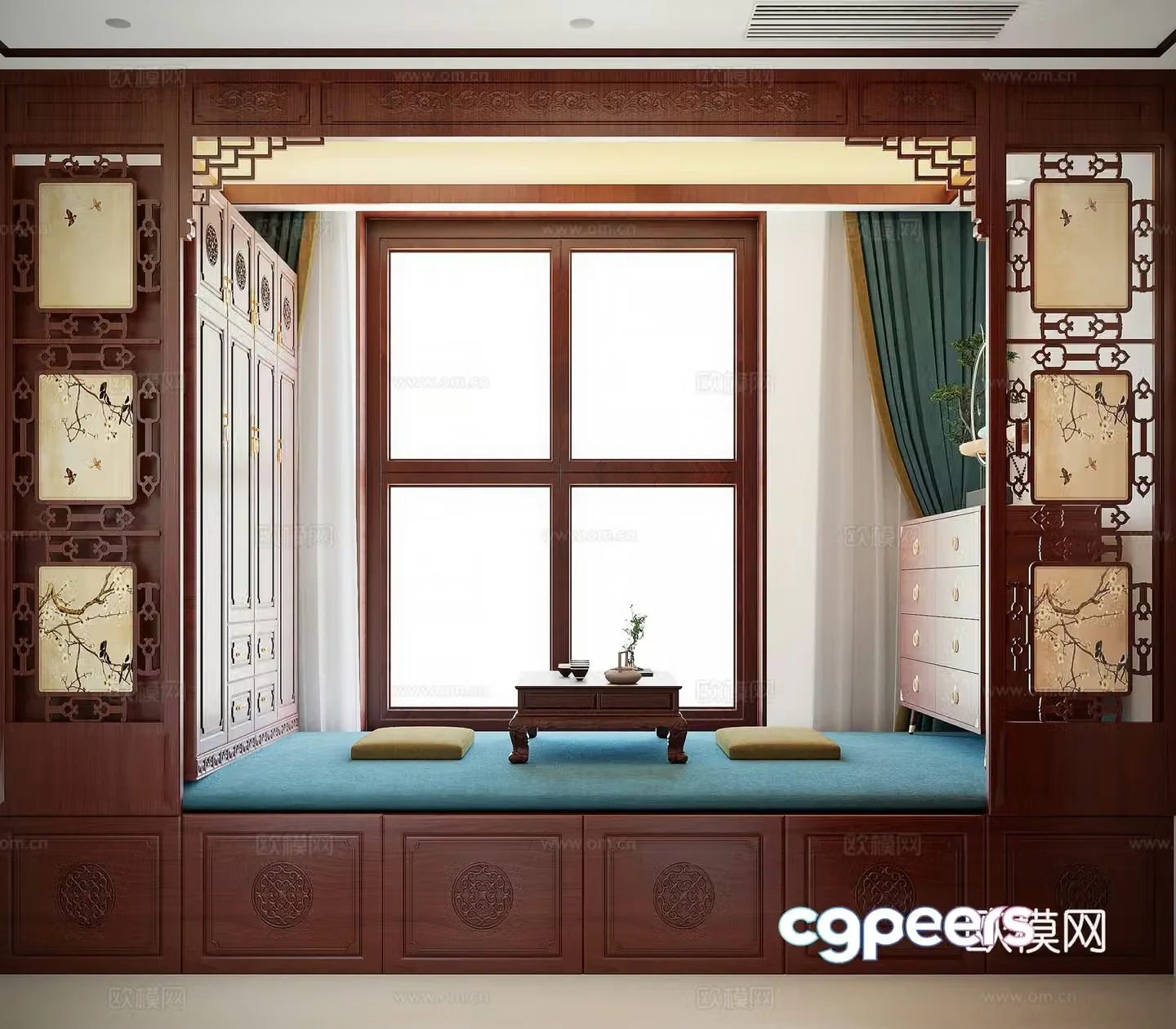 Chinese classical bedroom warming 3D model