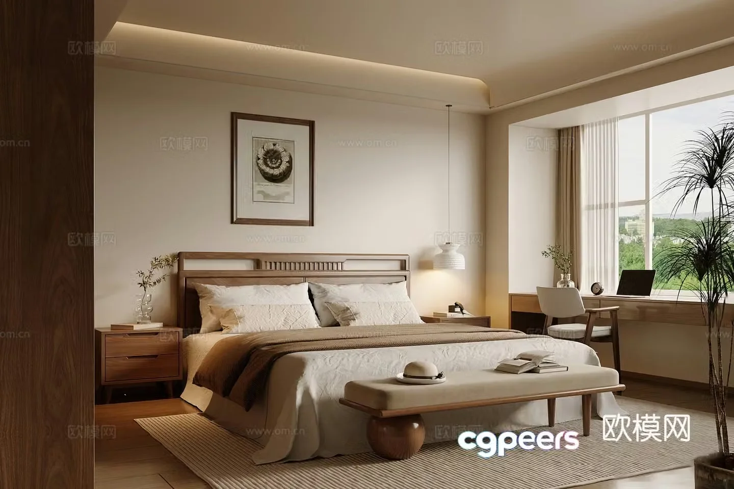 Middle style bedroom master bedroom 3D model