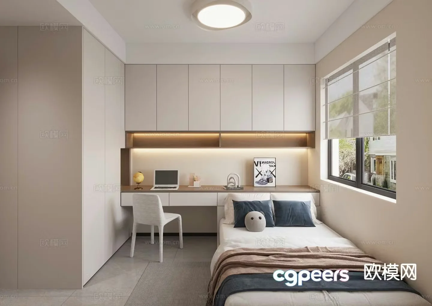 Modern tatami bedroom 3d model