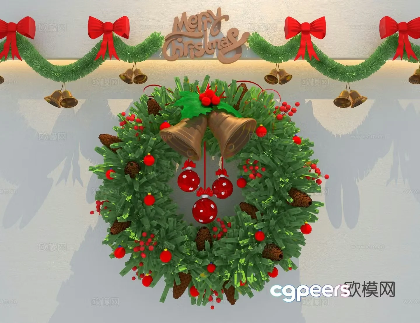 Christmas wall decoration 3d model