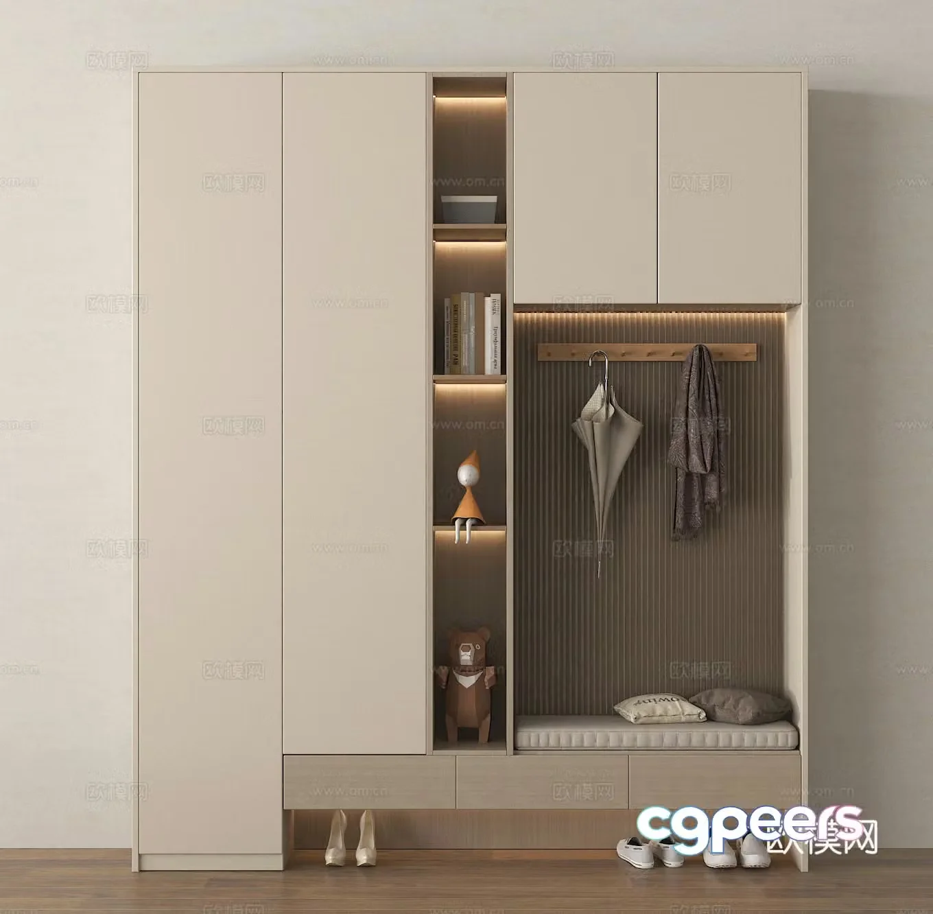Porch cabinet shoe cabinet 3d model