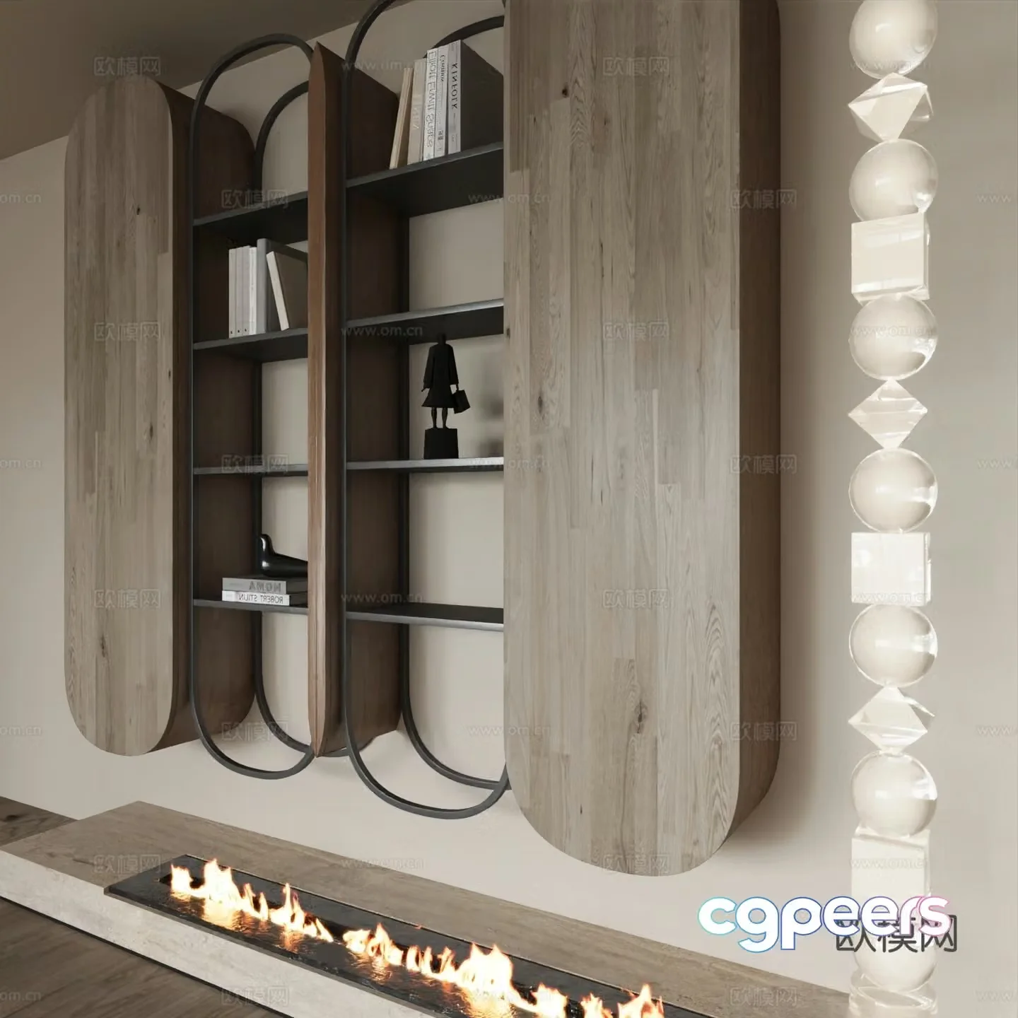 Wasabi Bookcase Living room bookcase Side cabinet Decorative cabinet 3D model