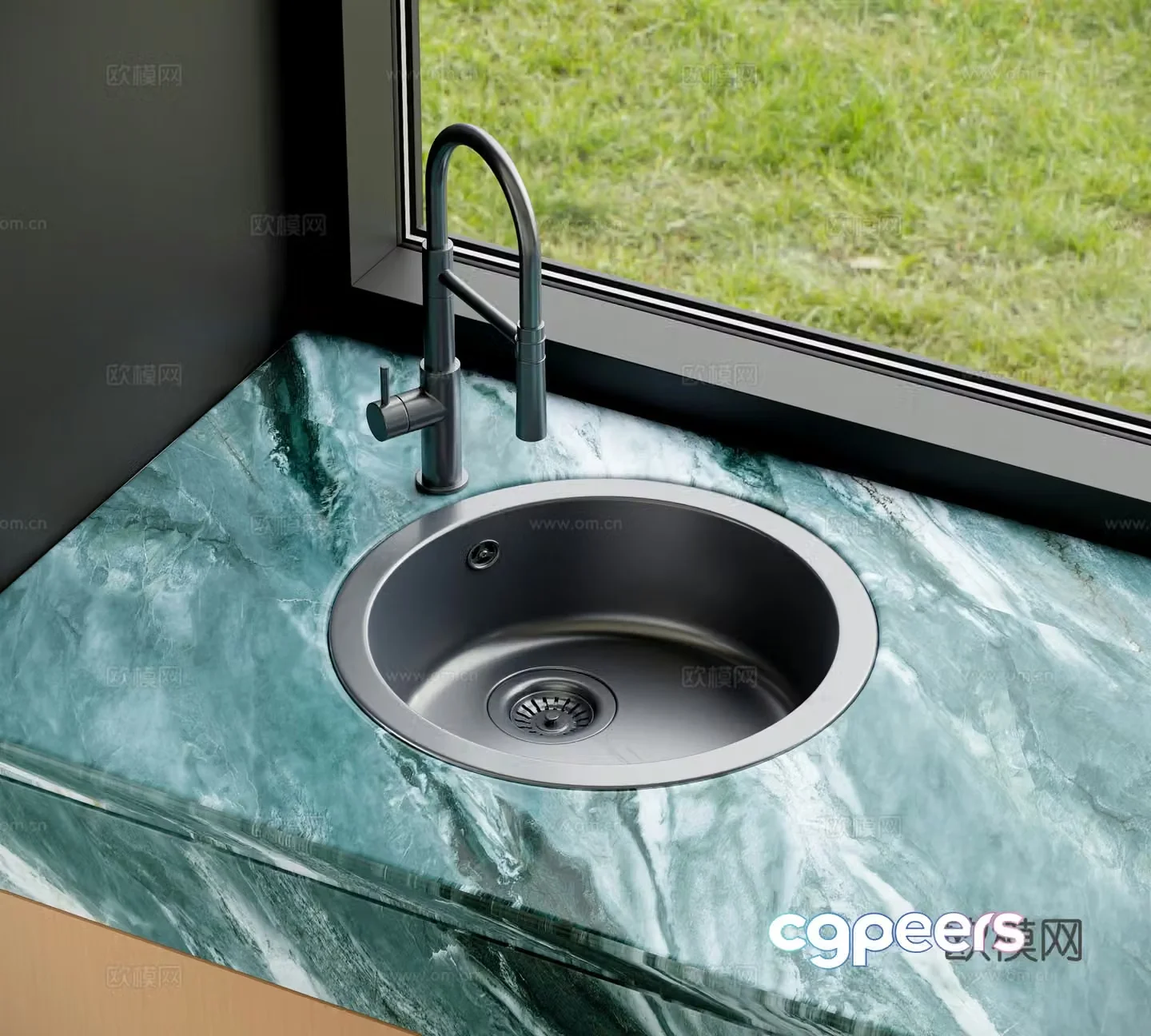 Modern round sink 3d model