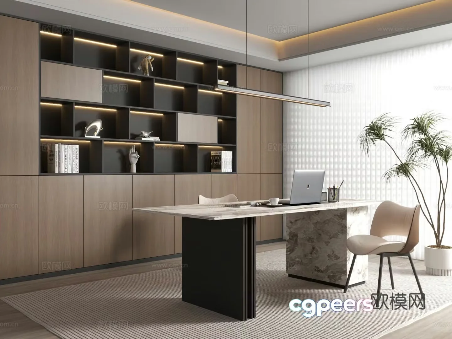 Modern study 3d model