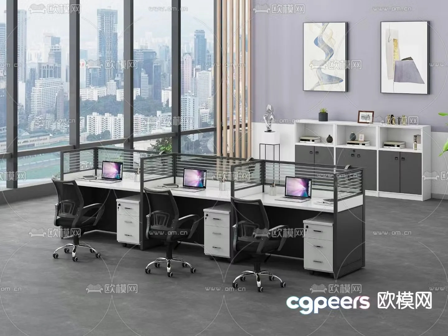 desk work station card space 3d model