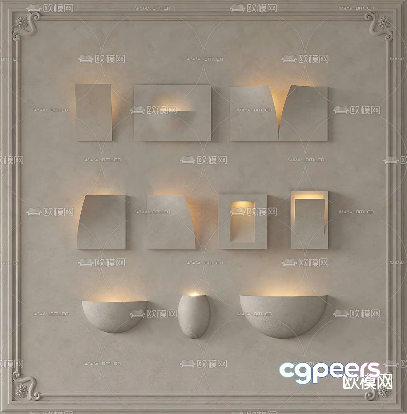 Wabi-sabi style wall sconce 3d model