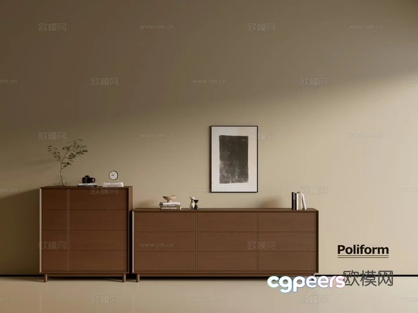 Modern wood grain cabinet ins wind minimalist wind cabinet whole cabinet sideboard balcony cabinet storage 3D model