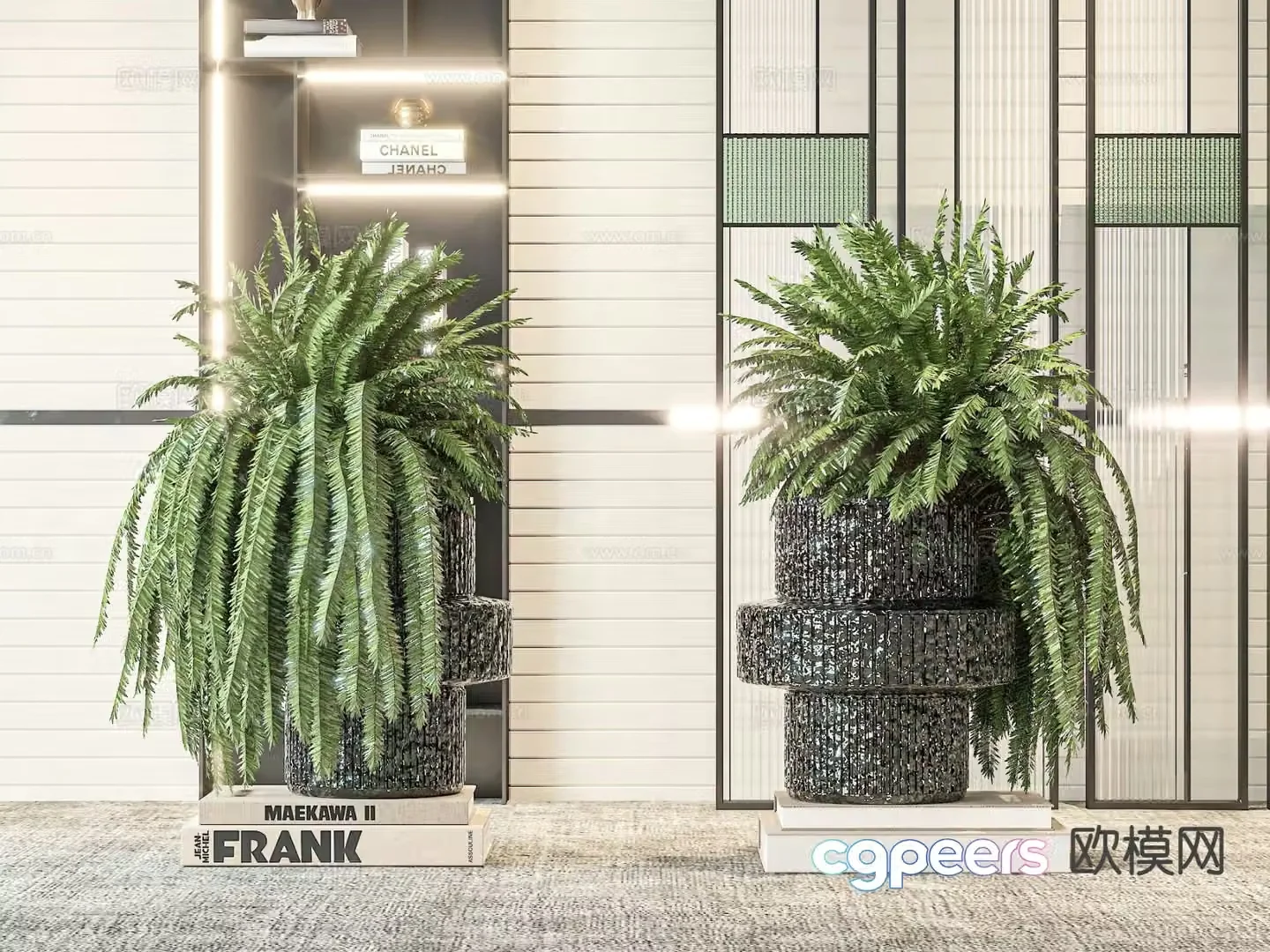 Flower bowl flower tank indoor potted plant 3D model