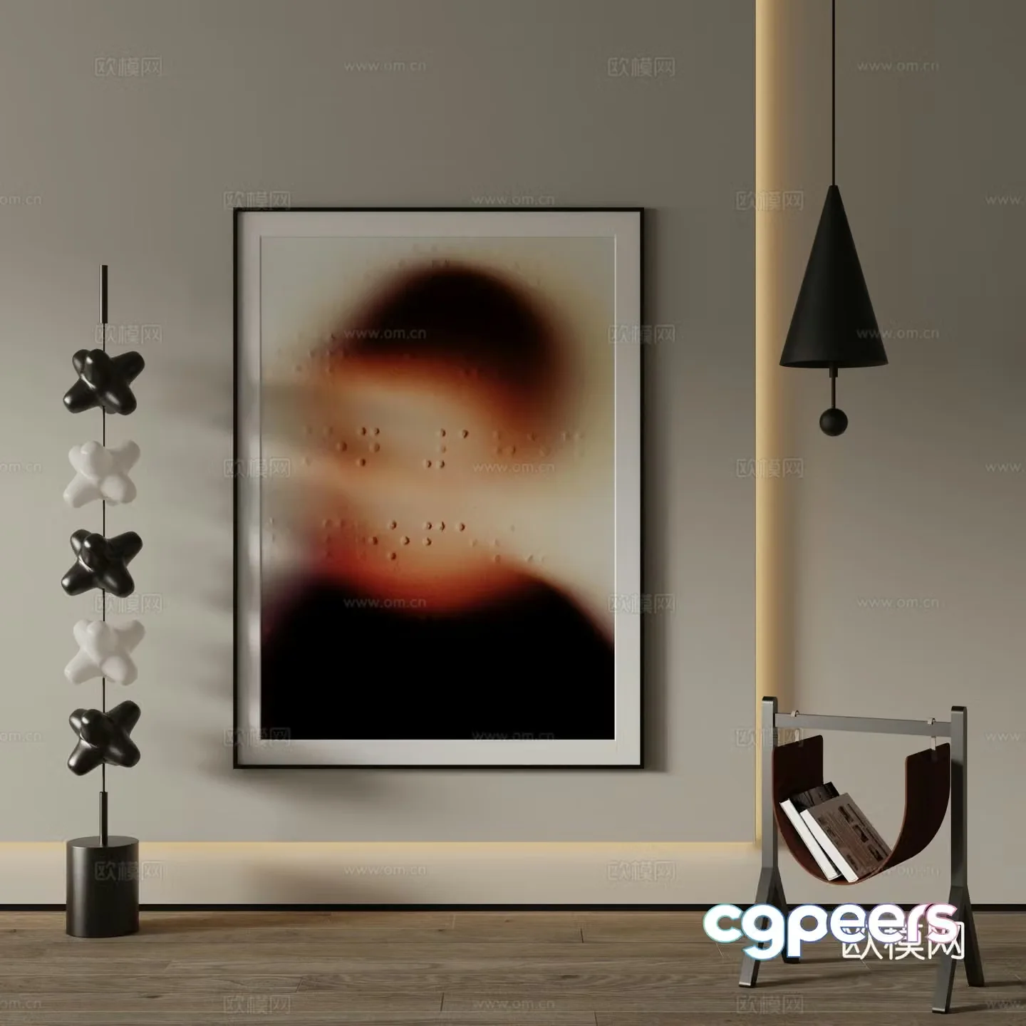 Modern Art Painting Decorative Painting 3D Model