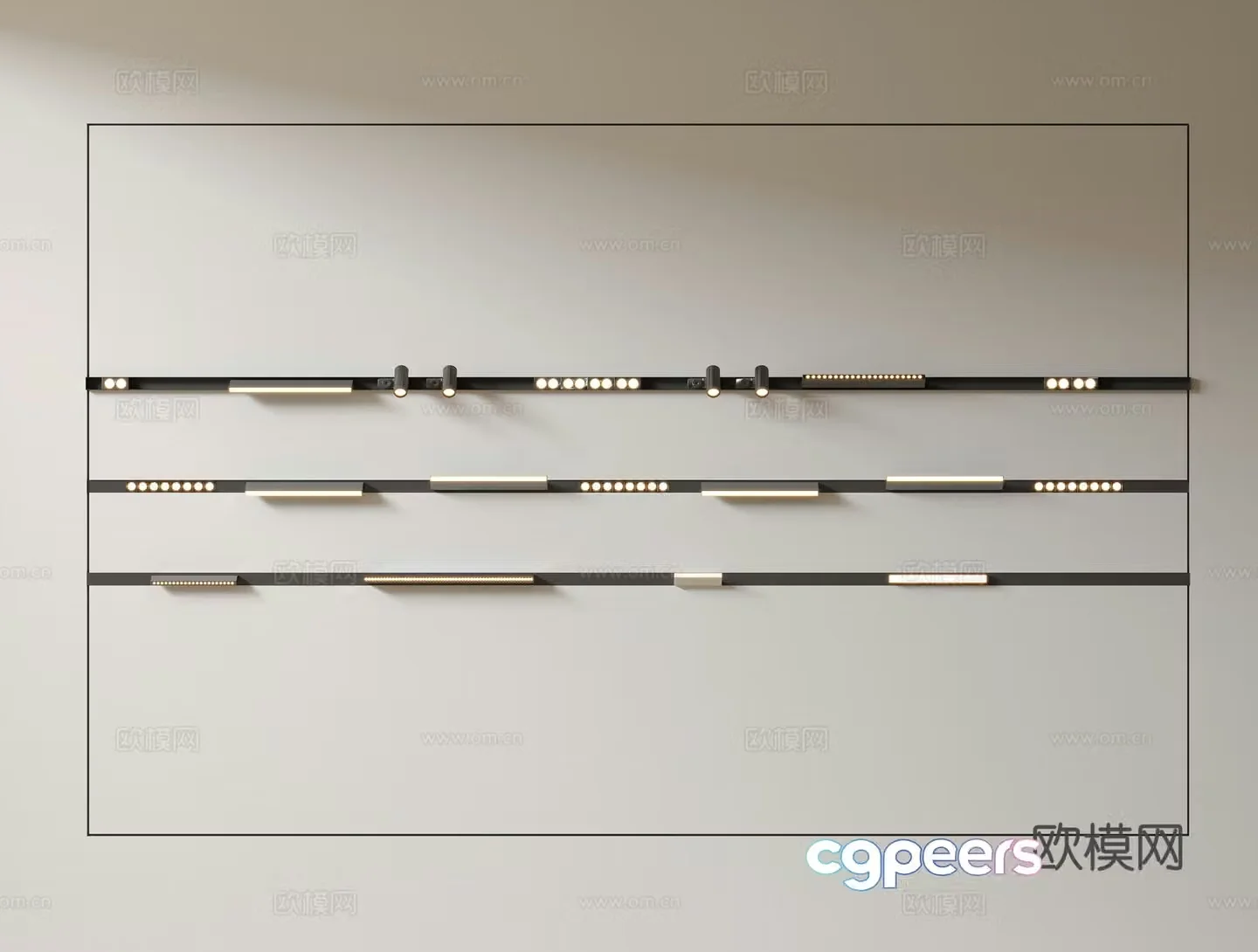 Modern downlight spotlight magnetic track spotlight 3d model
