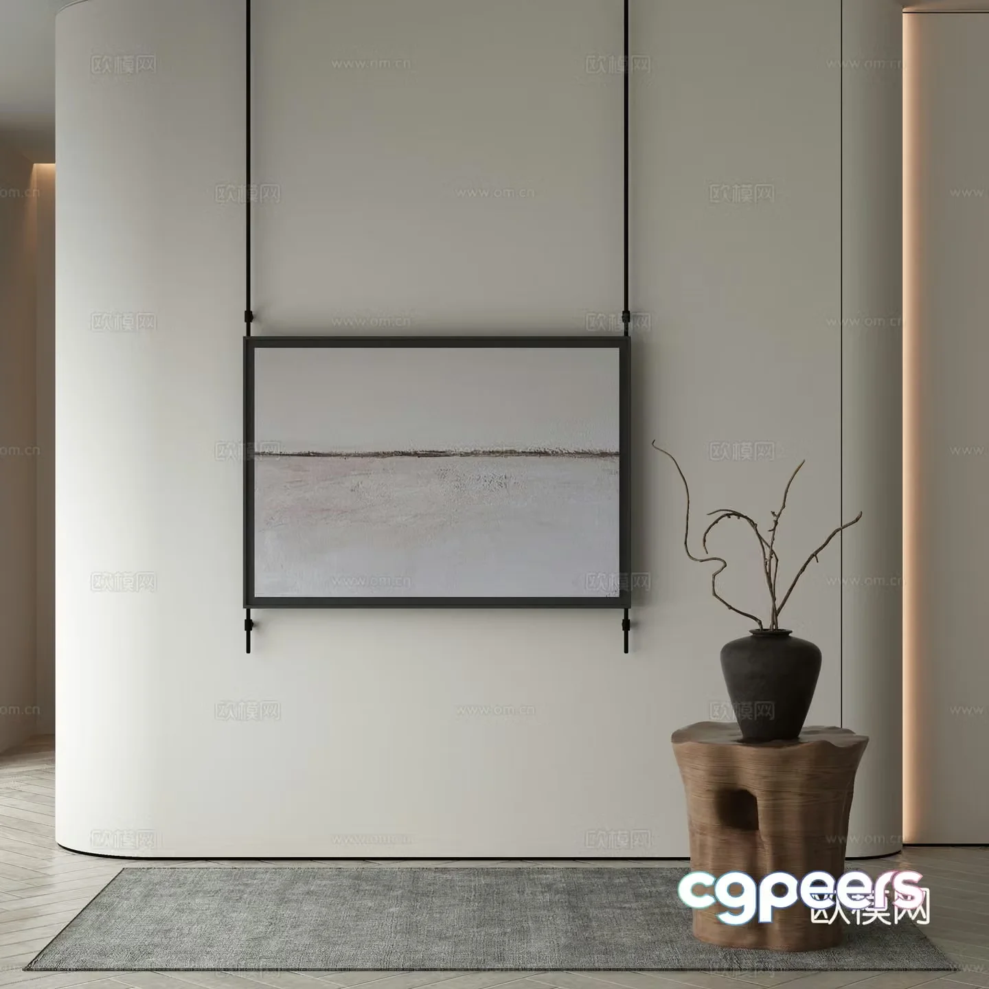 Modern Wasabi Hanging Painting Oil Painting 3D Model